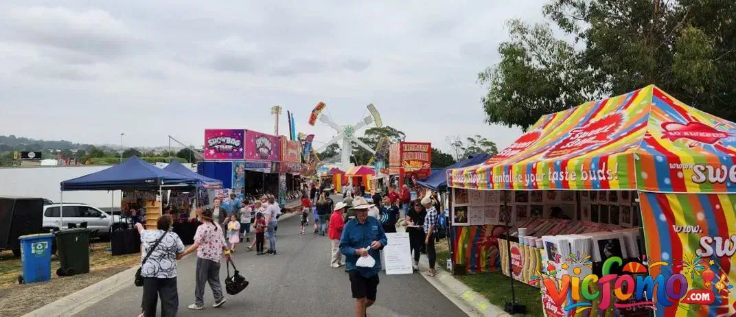 Korumburra  Agricultural  Show  Fairground  Crowd  Tents  Ferris  Wheel  Food  Stalls